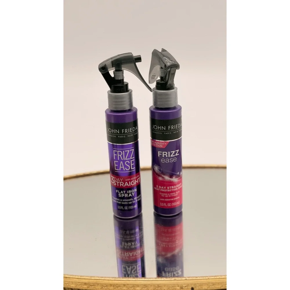 John Frieda Frizz Ease 3 Day Straight Flat Iron & Heat Protection Spray Set 2pk